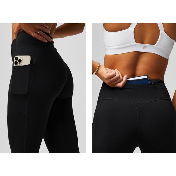 Fabletics Anywhere Motion365+ High Waisted Utility Legging Womens Large Black - Picture 2 of 13